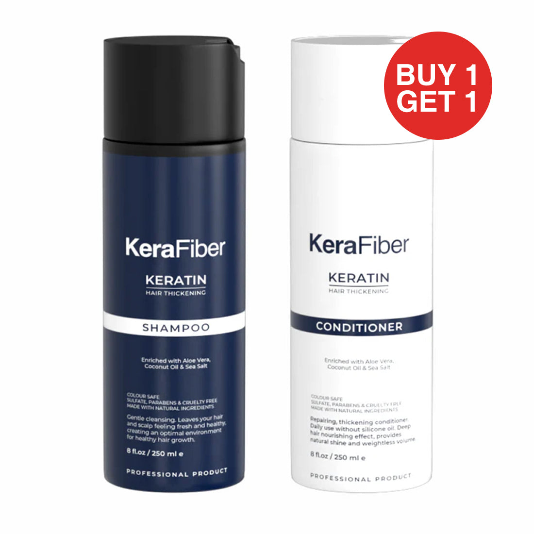 Set aus Shampoo und Spülung zur Haarverdichtung